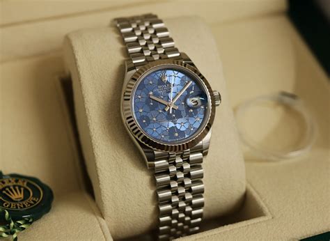 rolex blue flower dial|Rolex vintage blue dial.